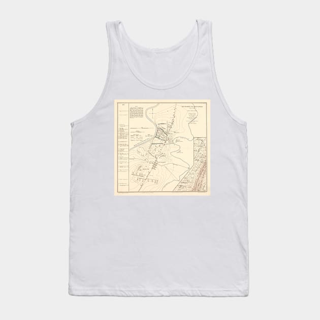 Old Battle of New Market VA Map (1914) Vintage Virginia Civil War Battlefield Atlas Tank Top by Bravuramedia